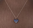 Heart Simulated Sapphire .925 Sterling Silver Necklace #41755