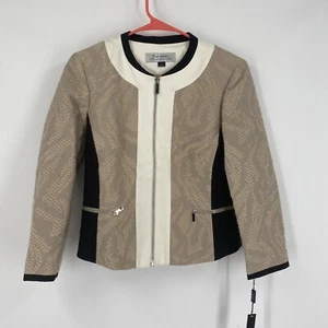 Tahari Arthur S Levine Damen Bobby Reißverschluss vorne Jacke Größe 4P - Bild 1 von 3
