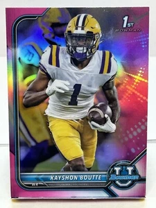 2022 Bowman University Kayshon Boutte 1st Bowman Pink Refractor LSU #35 - Picture 1 of 2