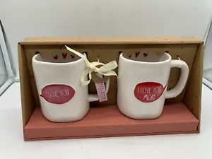 Rae Dunn 19oz Boxed Valentine, I Love You, I Love You More Mug Set BB02B51023 - Picture 1 of 10