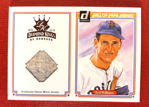 2003 Diamond Kings TED WILLIAMS #HH-10 Game-Worn Jersey #36/50 Red Sox HOF