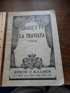 Folleto de partitura de guión musical vintage LA TRAVIATA OPERA 53 PÁGINAS - Imagen 1 de 17