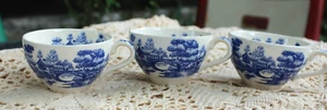 Vintage Nasco handbemalte Teetassen Seeblick Japan 3er Set - Bild 1 von 8