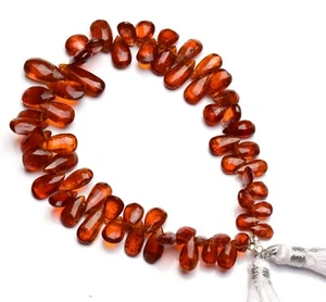 Natural Gem Orange Kyanite 8x4 to 13x6mm Size Faceted Pear Shape Briolettes 8" - Picture 1 of 5