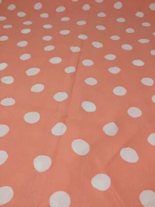 Vtg 1980s 90s Peach Polka Dot Fabric 33" x 44" Cotton Quilt - Picture 1 of 3