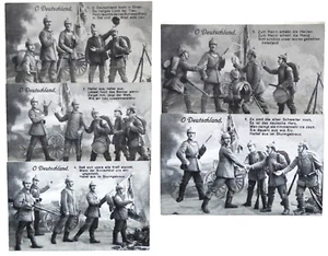 Ak Satz 1. WK „O Deutschland”, 5 von 6, ungelaufen - Picture 1 of 7