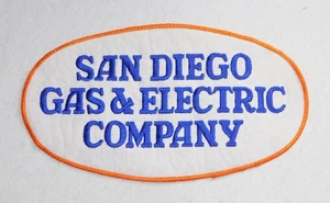 Vintage SAN DIEGO GAS & ELECTRIC CO Patch Jacket LARGE 10" 1970s EMPLOYEE - Picture 1 of 7