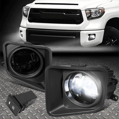 适用于 14-21 丰田 TUNDRA 项目 LED 驾驶雾灯 带挡板 + SWITCH 烟熏 — 第 1/4 张图片