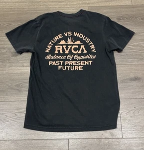 Camisa RVCA Gris Talla Mediana Calce Ajustado Pigmento Tinte Camisa Naturaleza Industria VA - Imagen 1 de 5