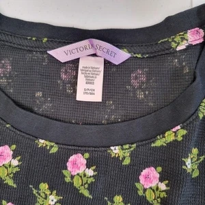 Victoria's Secret Thermal Top Floral Print Long Sleeve Comfy Shirt S - Picture 1 of 4