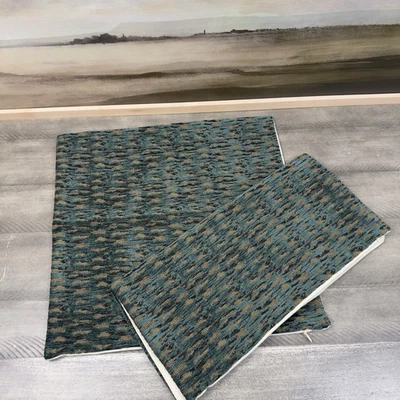 West Elm Abstract Linear Chenille Pillow Covers Set/2 Jasper Green 16”x16” NWOT - Image 1 of 4