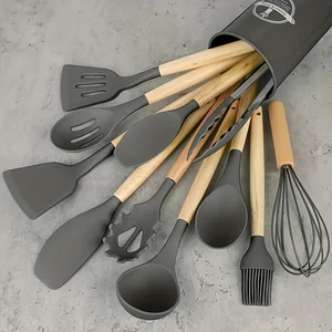 Kitchen Utensil set silicone 12 Pcs Non Stick Cooking Utensil Heat Resistant - Picture 1 of 3