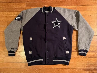Chaqueta universitaria Mitchell & Ness Throwbacks Dallas Cowboys para hombre L azul gris Foto 1 de 4