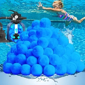 3.1 lbs New Pool Filter Balls for Sand Filter Pump, Blue Filter Media Balls f... - Picture 1 of 7
