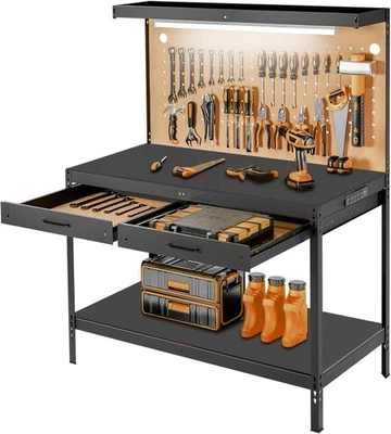 Banco de Trabajo, Bancos de Trabajo para Garaje, Mesa de Trabajo, Acero A3 600LBS Capacidad Workbe Foto 1 de 4