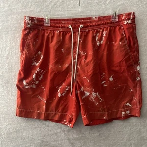 Tommy Bahama Mens Swim Shorts Baiting Suit Red Geometric XL Polyester Tie - Picture 1 of 10