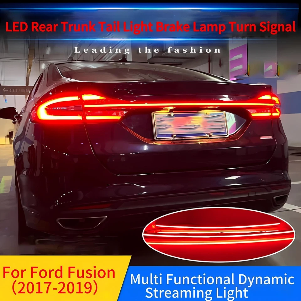 For 17-19 Ford Fusion LED Rear Trunk Tail Light Dynamic Brake Lamp Turn Signal - Image 1 of 4