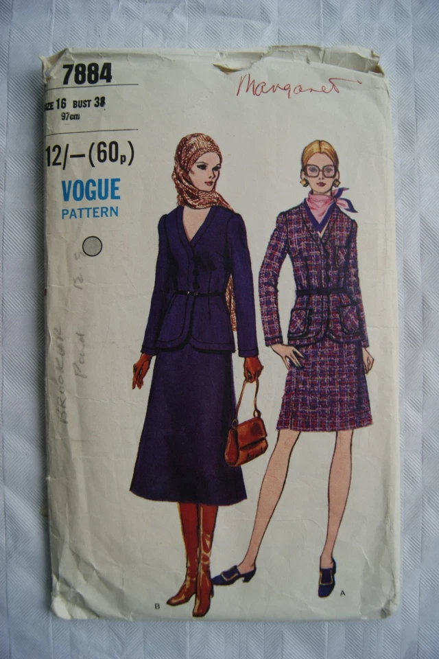 c1970 Vogue Pattern No. 7884 misses suit, size 16, 38 inch, 97 cm bust - Image 1 of 1