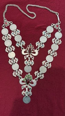 Handcrafted Afghan Silver Necklace with Antique Coins (1931) - Image 1 of 4