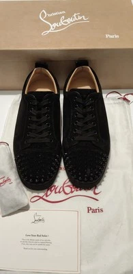 Christian Louboutin Louis Junior Spikes Flat Suede Sneaker Black uk 6 eu 40 - Image 1 of 4