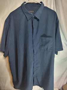 J. Ferrar Blue Button Down Shirt 2 Xlt Short Sleeve - Picture 1 of 5