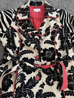 Chaqueta 3 Hermanas Floral Brocado Arte Para Usar Forrada Artística Para Mujer Grande *USADA EN EXCELENTE ESTADO* Foto 1 de 4