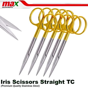 Tijeras Iris TC 4.5" Rectas Set 5 Quirúrgicas Dentales Cirugía Odontología - Picture 1 of 4