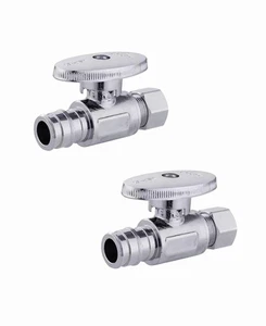 (Pack of 2) Pex-a 1/4 Turn Straight Stop Valve 3/8" OD Compression x 1/2" Exp... - Picture 1 of 6