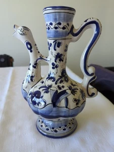 Large Vintage Blue And White Pitcher/Jug/Vase. - Picture 1 of 17