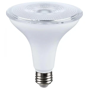 14 Watt Dusk to Dawn LED - PAR38 - 5000K - Medium Base - White Finish - 120 Volt - Picture 1 of 6