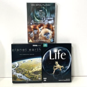 David Attenborough DVD Bundle Planet Earth + Life + Seven Worlds One Planet BBC - Picture 1 of 6