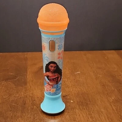 Disney Moana Sing Along Microphone Toy Lights Up Works Orange Blue Singing - Image 1 of 4