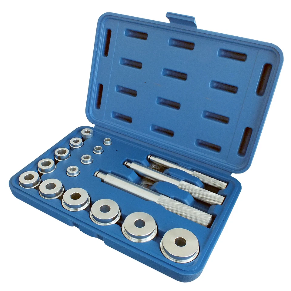 17 PIECE UNIVERSAL ALUMINIUM WHEEL BUSH BEARING RACE & SEAL DRIVER SET TOOL KIT - Image 1 of 4