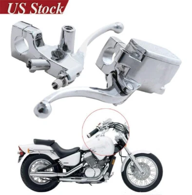 Motorcycle 1" Handlebar Chrome 25mm Clutch Lever Master Cylinder Hydraulic Brake - Image 1 of 4