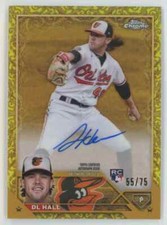 2023 Topps Chrome Gilded GOLD Etch YELLOW DL Hall Rookie Auto /75 #CGA-DH C54