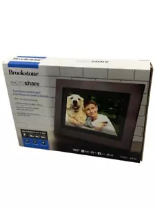 Brookstone FSM010ESB 10" PhotoShare Digital Frame Brown - Picture 1 of 2