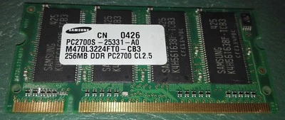 512 Mb 2x256 MB MEMORIA SCHEDA RAM DDR 256MB PC2700 CL2.5 SAMSUNG PC2700S-25331 - Immagine 1 di 2