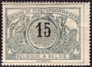 BELGIUM 1895/7 PARCEL POST RAILWAY STAMP Sc. # Q 17 MH - Picture 1 of 2