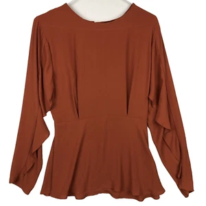 Forcast Top Womens 6 Brown/Orange Blouse Outdoor Work Casual Ladies Long Sleeve - Bild 1 von 11