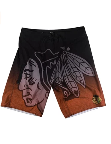 KLEW NHL Men's Chicago Blackhawks Gradient Board Shorts Cover