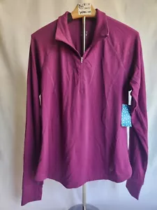 NWT Old Navy Womens L Semi-Fitted Active Quarter Zip Pullover Top Long Sleeve - Picture 1 of 12