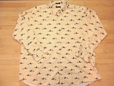 NAUTICA CANOE OAR PADDLE BROWN TAN POCKET DRESS SHIRT MENS SIZE 2XL - Image 1 of 4