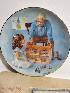 1981 RECO Grandpa & The Doll House Grandparents Plate by Sandra Kuck - Signed - Picture 1 of 3