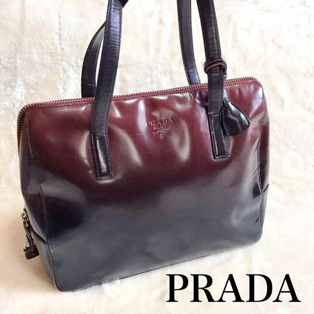 Prada Dark Brown Leather Belt Buckle Tote Bag 455pr62