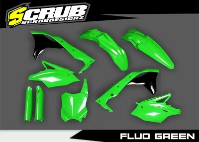 Kit de carrocería de plástico de motocross Kawasaki KX250F 2017-2020 KXF negro/verde/blanco  Foto 1 de 4