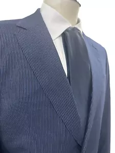 Traje Hombre Made IN Italy Azul Diplomática Fresco Lana Tasmania Ligero Talla 44 - Imagen 1 de 22