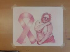 Crayon de couleur sensibilisation au cancer du sein dessin d'une femme topless réalisé par ARTuro