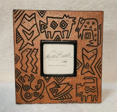 Laurel Burch by Ganz 3 x 3" Photo Frame Cave Art Animals Arm Stand - Image 1 of 4