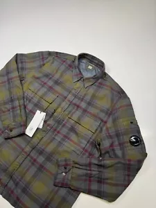 CP Company 326A tartan shirt in forged iron Rrp £285 - Small. / P2P 20”. - Picture 1 of 11