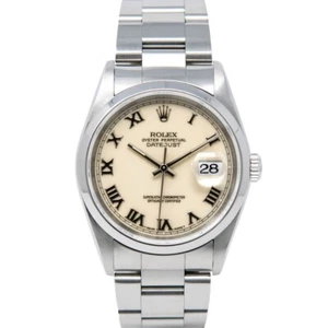 Rolex Datejust Stainless Steel 16200 Ivory Roman, Oyster - Pre-owned - Picture 1 of 10